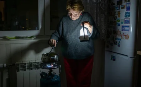 Kyiv residents stranded in tower blocks as Russia targets power system