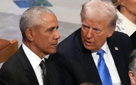 Trump shares election conspiracy social media video with racist depiction of Obamas