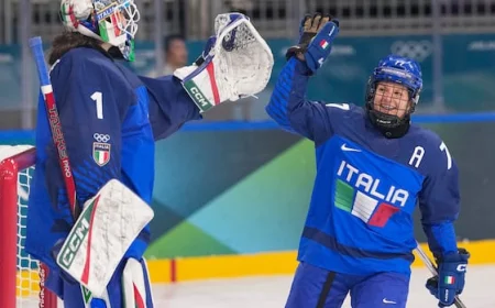 With a roster speckled red and white, Italy's victory in women's hockey is Canada's too