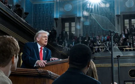 State of the union: Trump salutes Olympians, defends tariffs and spars with Democrats