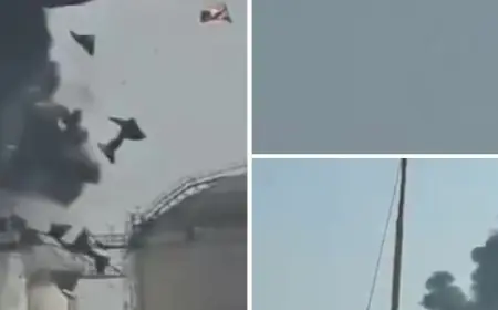 Social media video shows drone strike on Oman oil storage facility