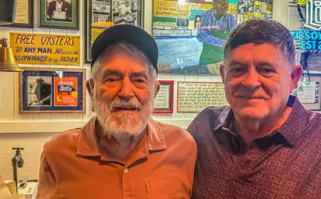 Father, 99, and son, 80, feast on free oysters after cashing in on decades-old restaurant promise