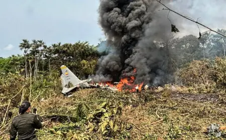 Colombian military cargo plane crashes near Peru-Ecuador border, killing at least 1