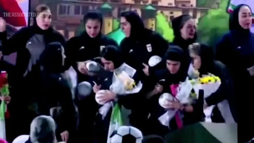 Iran women's soccer team greeted with a welcome ceremony in Tehran