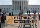 Justices grill Trump administration lawyer on ending birthright citizenship, with president in attendance