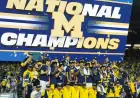 Michigan muscles its way to program's 2nd national title, beating stubborn UConn 69-63
