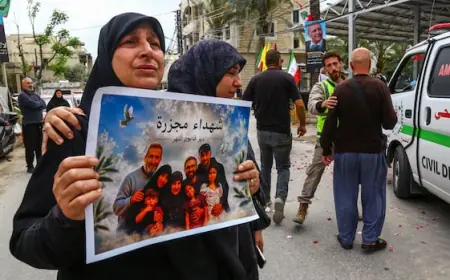 Lebanese bury victims of deadliest Israeli strike since ceasefire was announced