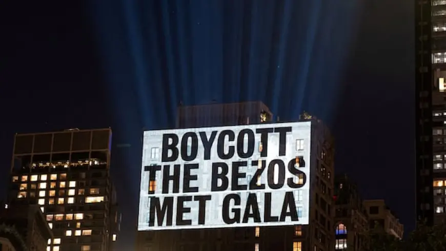 IN PHOTOS | Protest messages over 'Bezos Met Gala'
