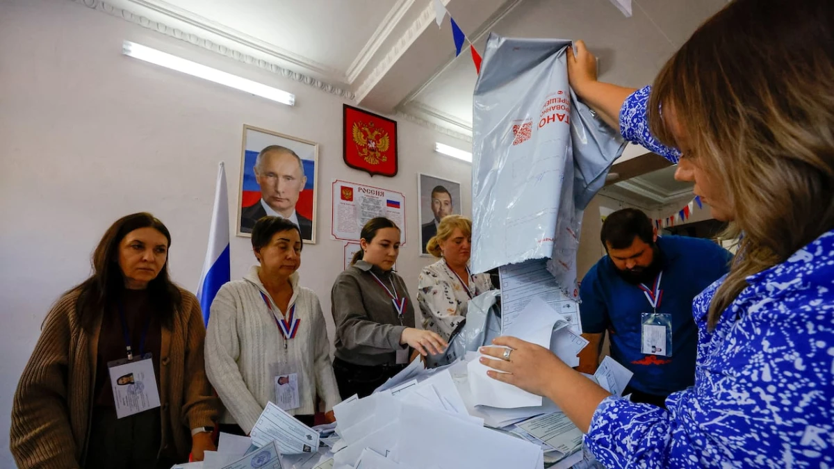 Putin's ruling party on track to comfortably win wartime Russian election