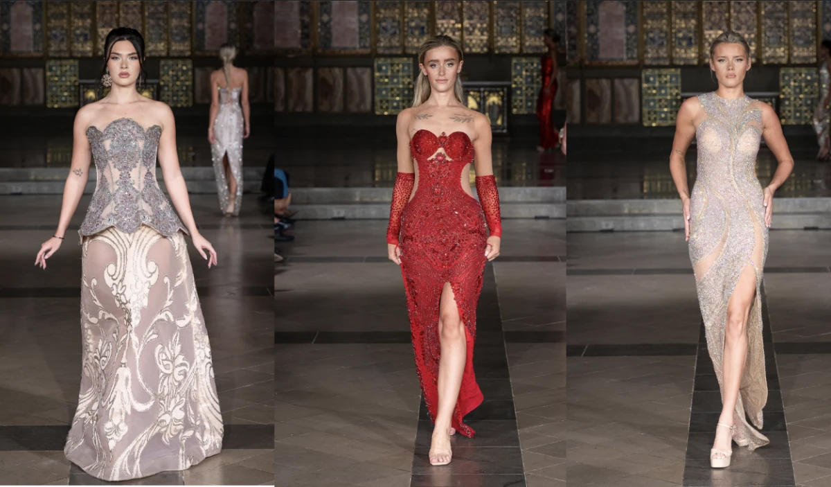 Geanina Azur primăvară-vară 2027 la London Fashion Week: rochia de seară își revendică din nou dreptul de a fi spectaculoasă