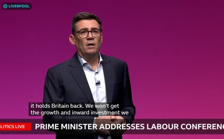 Andy Burnham a ținut primul său discurs la conferința anuală a Partidului Laburist în calitate de lider și prim ministru britanic. El a făcut anunțuri importante despre politica pensiilor de stat și sporirea rolului statului în economie