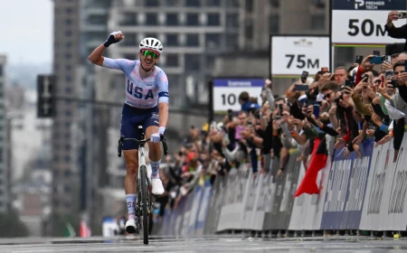 McNulty becomes 1st American to win elite road race world title since Lance Armstrong in 1993