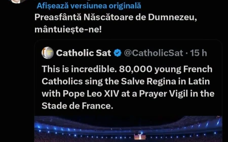 Mesaj religios al consilierului prezidențial pe securitate națională, cu ocazia vizitei Papei Leon în Franța / Marius Lazurca, în greacă, pe X: ”Preasfântă Născătoare de Dumnezeu, mântuiește-ne!”