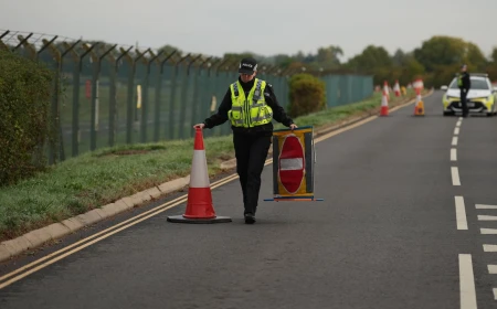 British police question 5 suspects after arrests near airbase used by U.S.