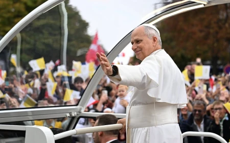 Hundreds of thousands turn out for Pope Leo along Champs-Élysées ahead of mass in Paris