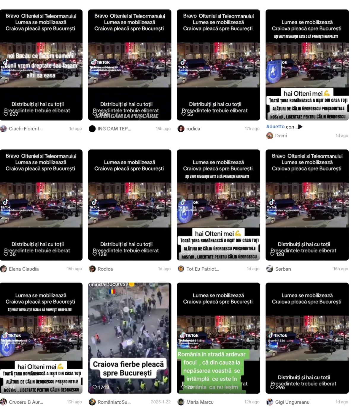 FAKE-NEWS | Zeci de postări virale pentru mobilizarea adepților lui Călin Georgescu, cu imagini de la protestele din pandemie: „Craiova pleacă spre București”