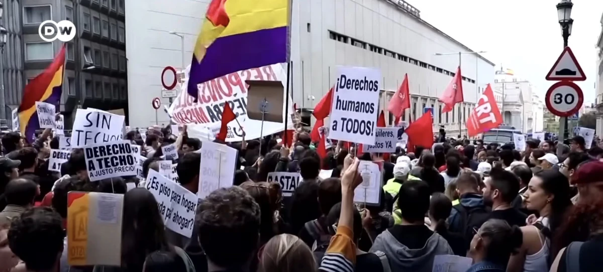 Proteste violente la Madrid și în alte orașe din Spania, legat de prețurile la locuințe / Revolta s-a aprins după ce unei pensionare de 87 de ani i-a fost majorată chiria cu 275%