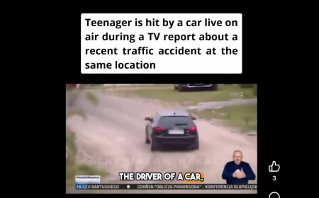 Accident surprins în direct de o telviziune, în Polonia: o mașină a lovit o fată chiar în spatele unui reporter care relata despre o tragedie