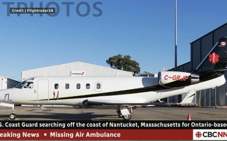 Un avion medical cu șase persoane la bord a dispărut după ce a plecat din Insulele Bermude spre Boston