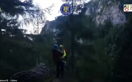 Două intervenţii Salvamont pe traseul Jepii Mici: un turist accidentat, evacuat cu elicopterul