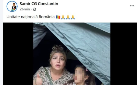 Femeia cu copilul din cortul instalat în fața Arestului Capitalei e membră a clanului Duduianu / A fost candidată din partea PRM la Consiliul Local sector 4 / Soțul ei e prezent și el la proteste